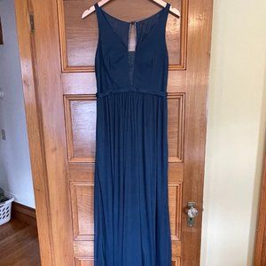 Azazie dark blue sleeveless maxi dress size 8
